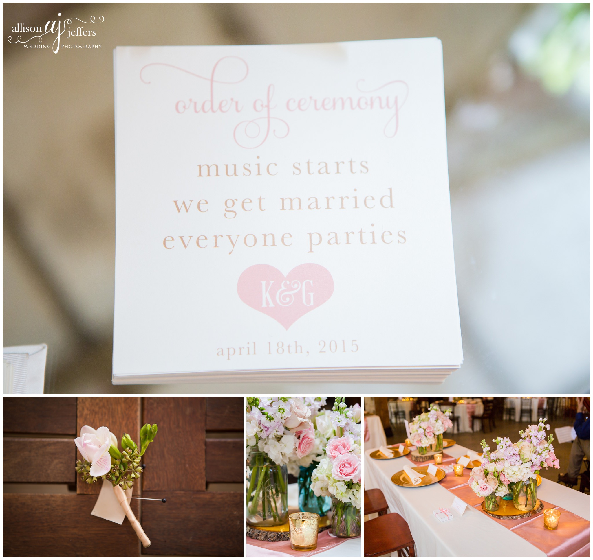 A Blush and Gold Spring Wedding at Hoffman Haus in Fredericksburg Texas by Allison Jeffers Wedding Photography
