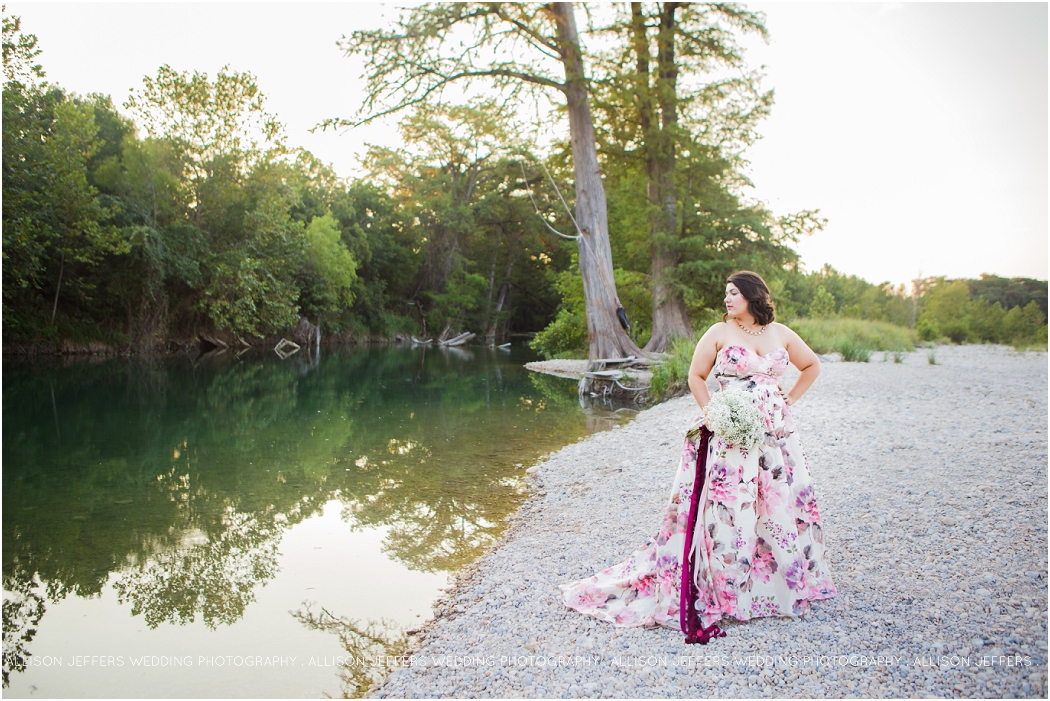 Kerrville Wedding Photographer Medina Bandera Texas_ Camp Bandina_Watercolor Floral Wedding Dress_ Wendy Makin Katelyn gown_Unique_0002