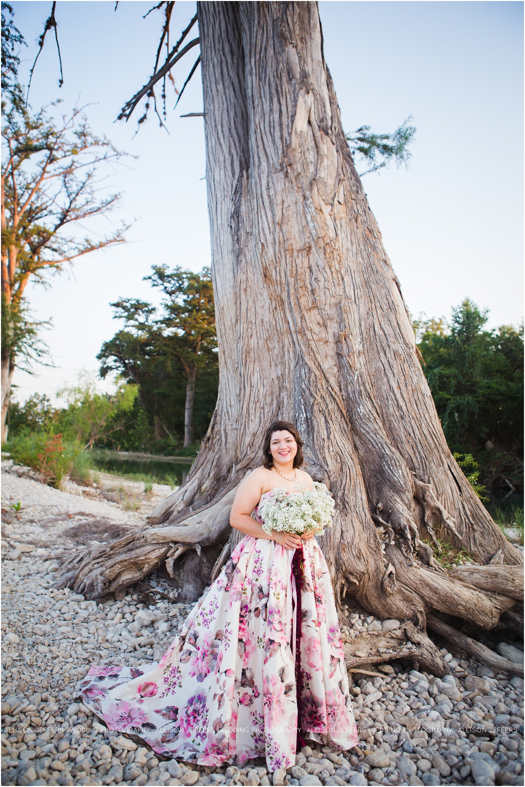 Kerrville Wedding Photographer Medina Bandera Texas_ Camp Bandina_Watercolor Floral Wedding Dress_ Wendy Makin Katelyn gown_Unique_0012