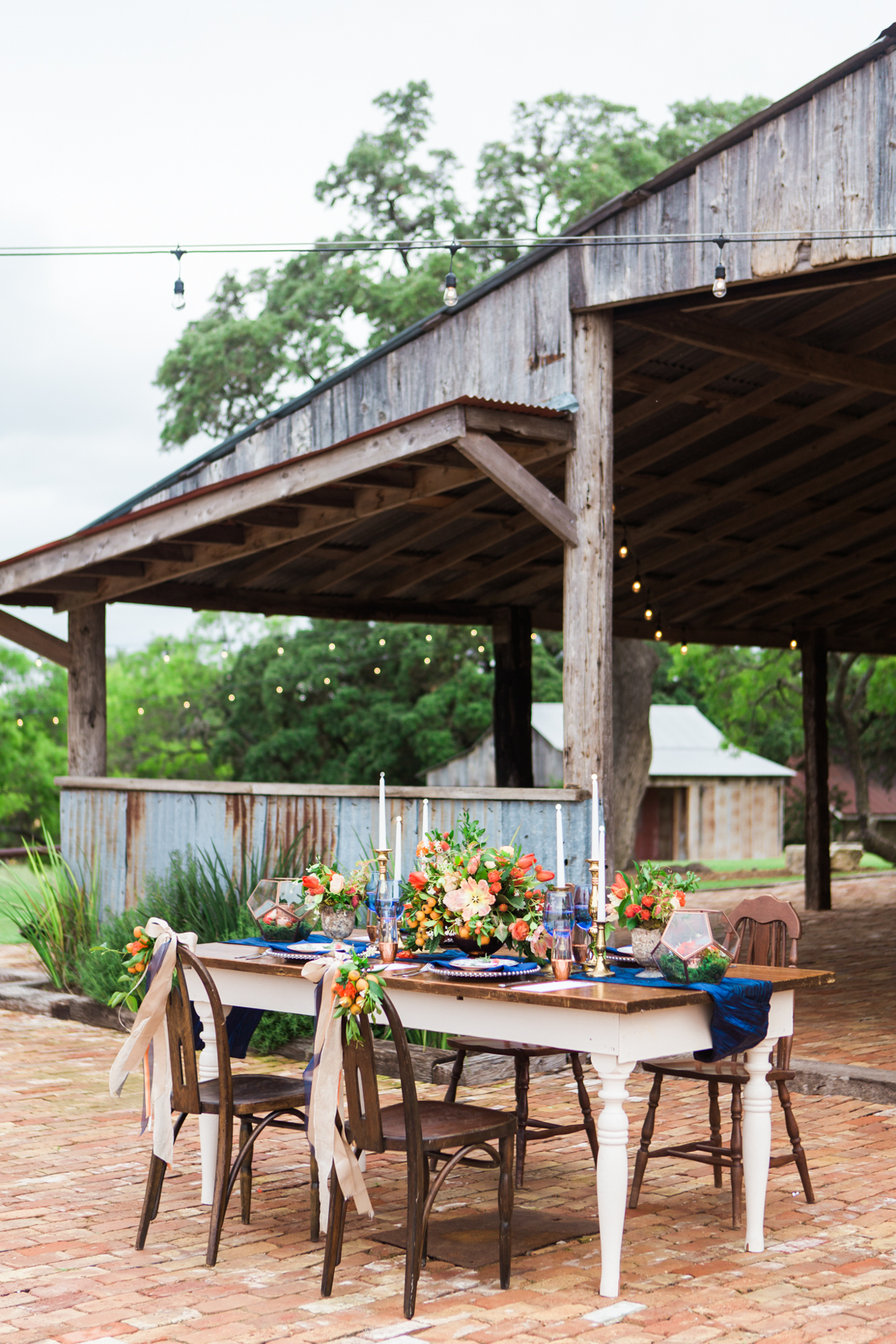 Navy and Copper Wedding Inspiration at Cherokee Rose Venue Comfort, Texas