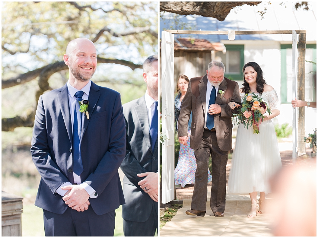 A Modern Sisterdale Dancehall Wedding in Boerne Texas by Allison Jeffers Wedding Photography featuring a sage, burgundy, and pale pink color palette 0014
