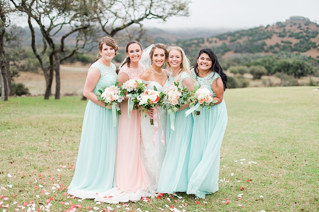 A Peach and Mint Country Chic Wedding at Happy H Ranch by Allison Jeffers Wedding Photography. Comfort Wedding Photographer 0054