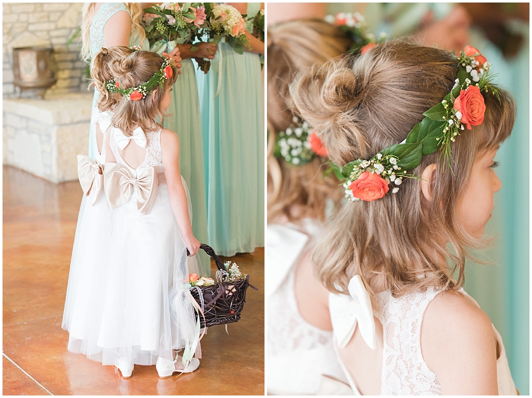 A Peach and Mint Country Chic Wedding at Happy H Ranch by Allison Jeffers Wedding Photography. Comfort Wedding Photographer 0131