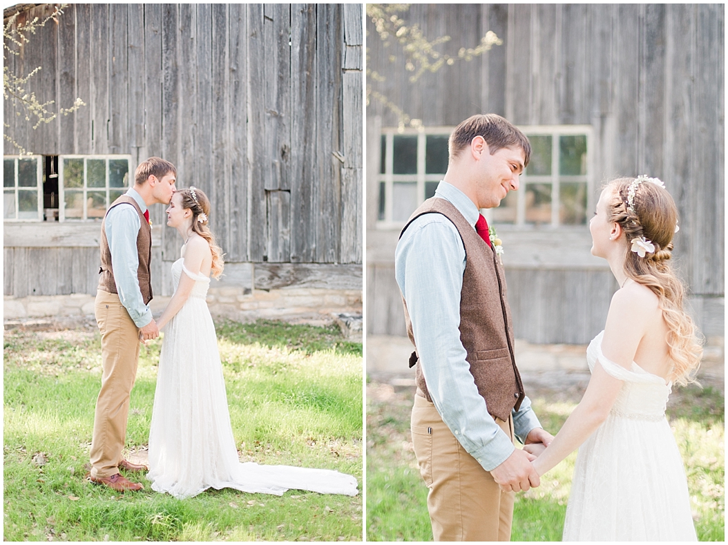 A spring boho wedding with greenery at Cherokee Rose Venue in Comfort Texas by Boerne Wedding Photographer Allison Jeffers Wedding Photography 0026