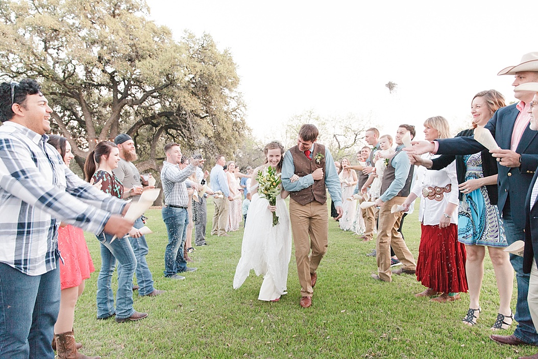 A spring boho wedding with greenery at Cherokee Rose Venue in Comfort Texas by Boerne Wedding Photographer Allison Jeffers Wedding Photography 0093